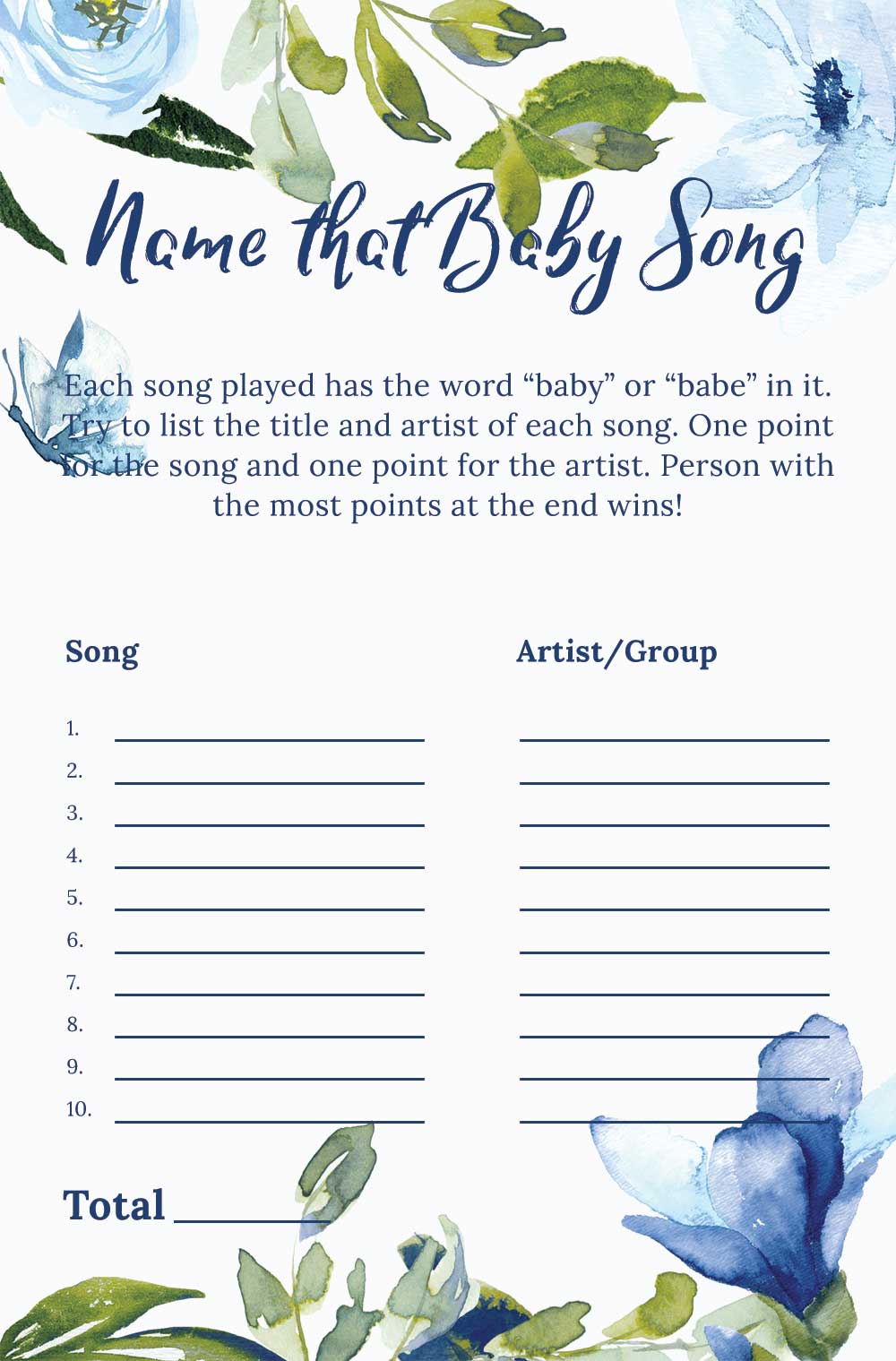 Name that baby song game - Sky Theme