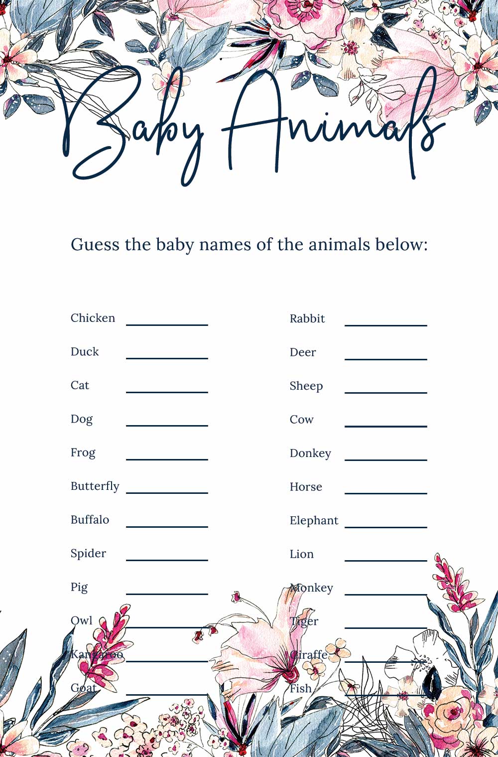 Name that baby animal game - Swan Theme