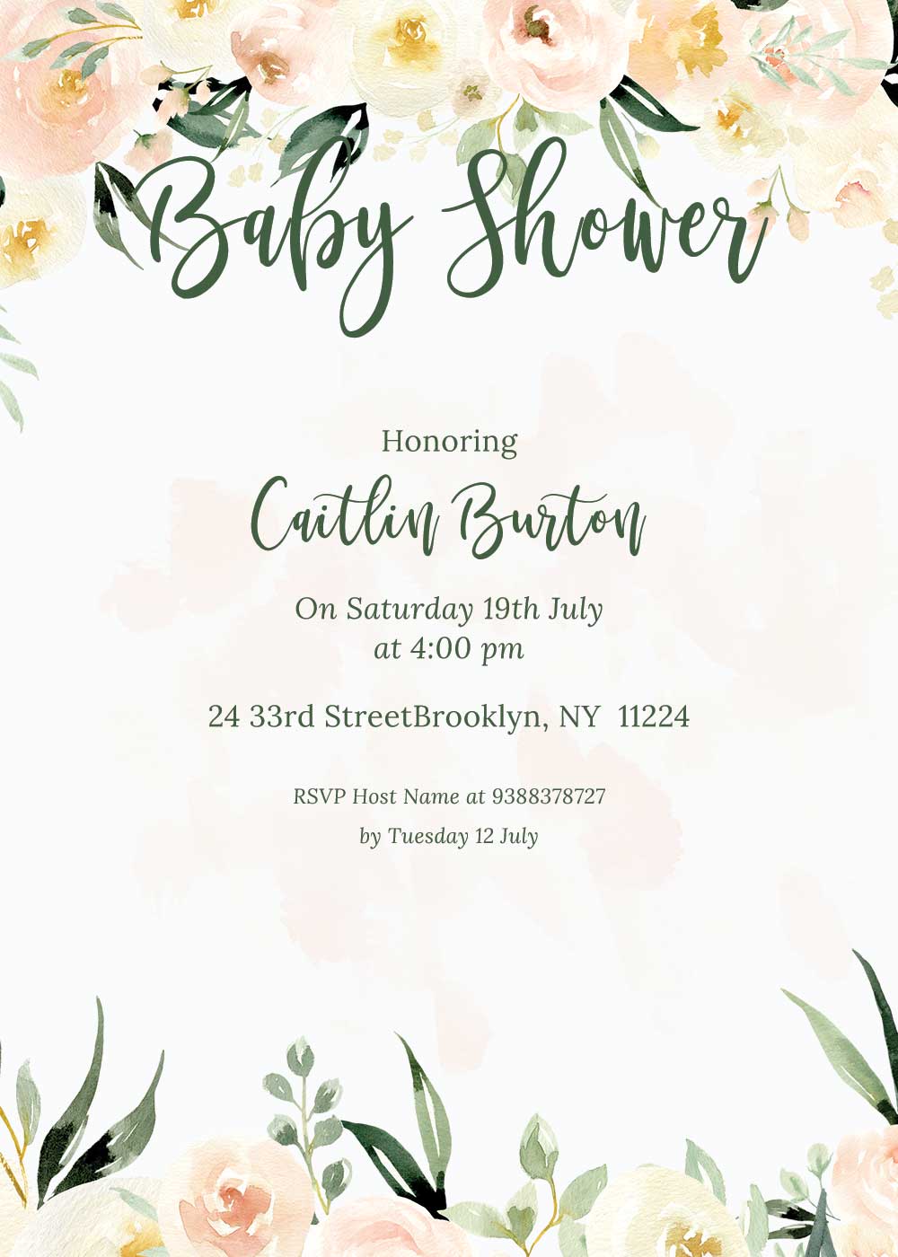 Baby shower invitations - Blush theme