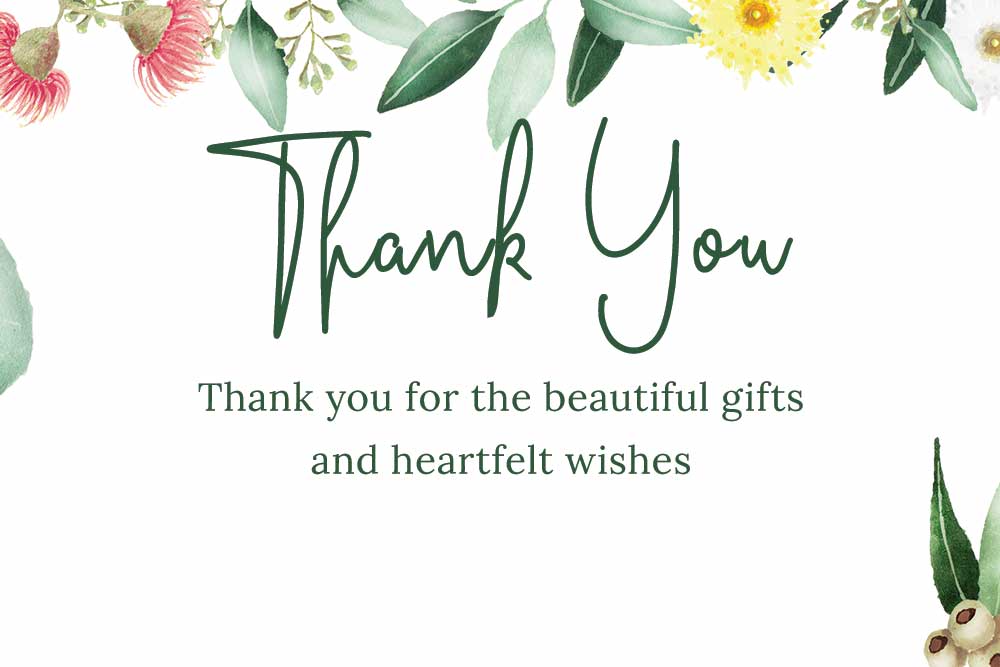 Baby Shower Thank you cards - Gum nut Theme
