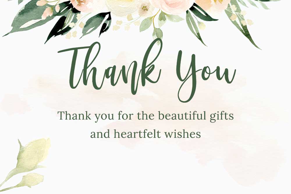 Baby Shower Thank you cards - Blush theme