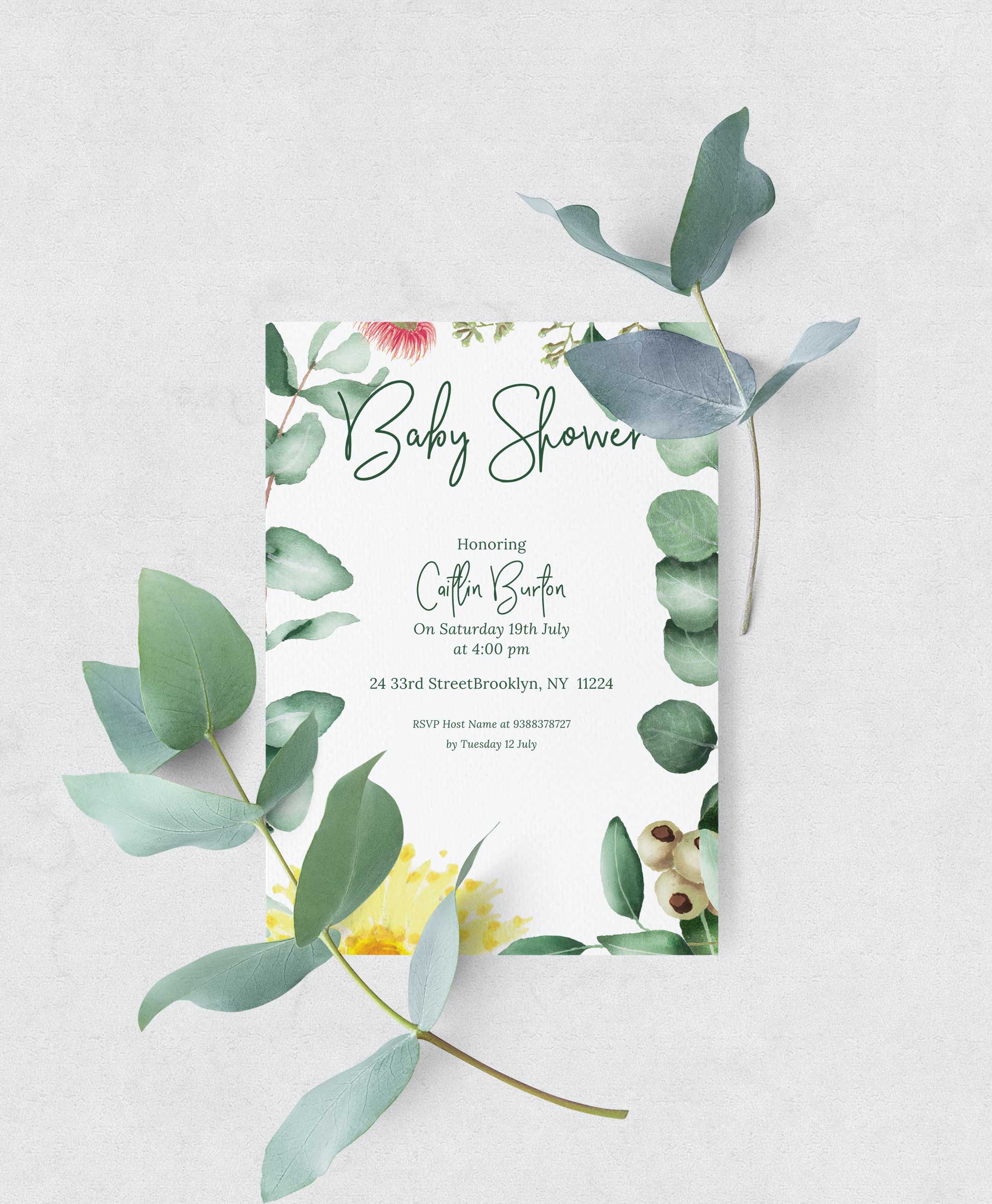 Baby Shower books for baby inserts - Gum nut theme