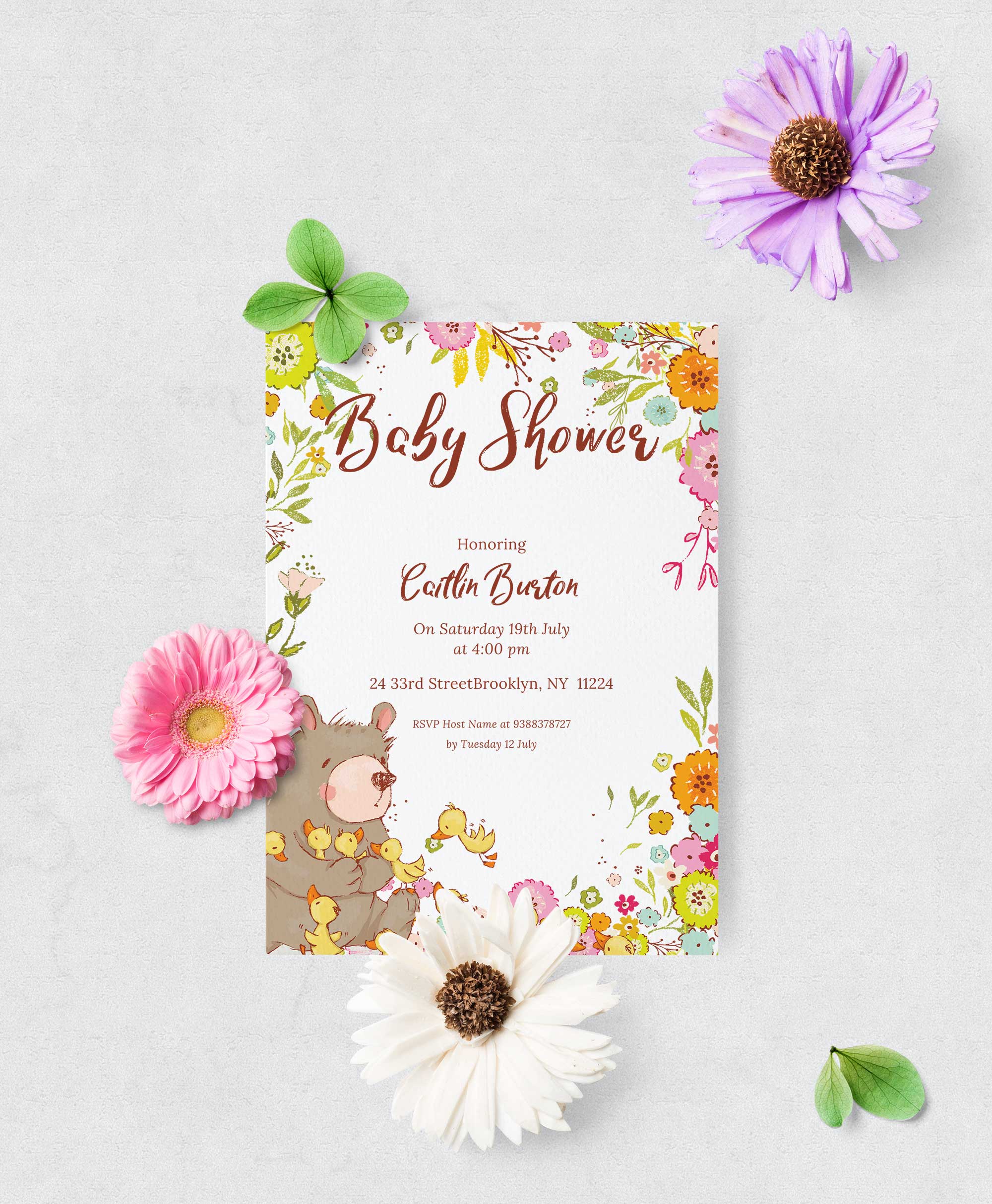 Baby Shower books for baby inserts - Spring theme